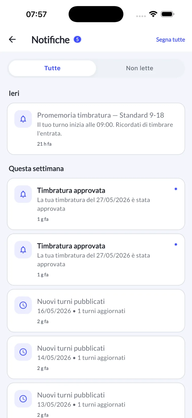 Notifiche in tempo reale