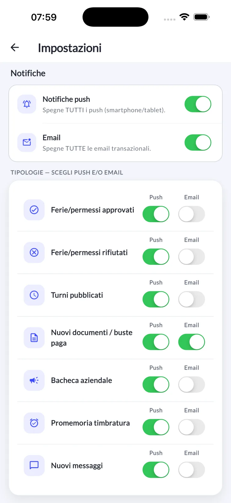 Notifiche su misura
